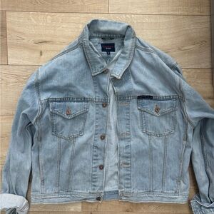 Y2K Oversized Denim Jacket Tommy Hilfiger Tommy Jeans Lightwash Denim Jacket